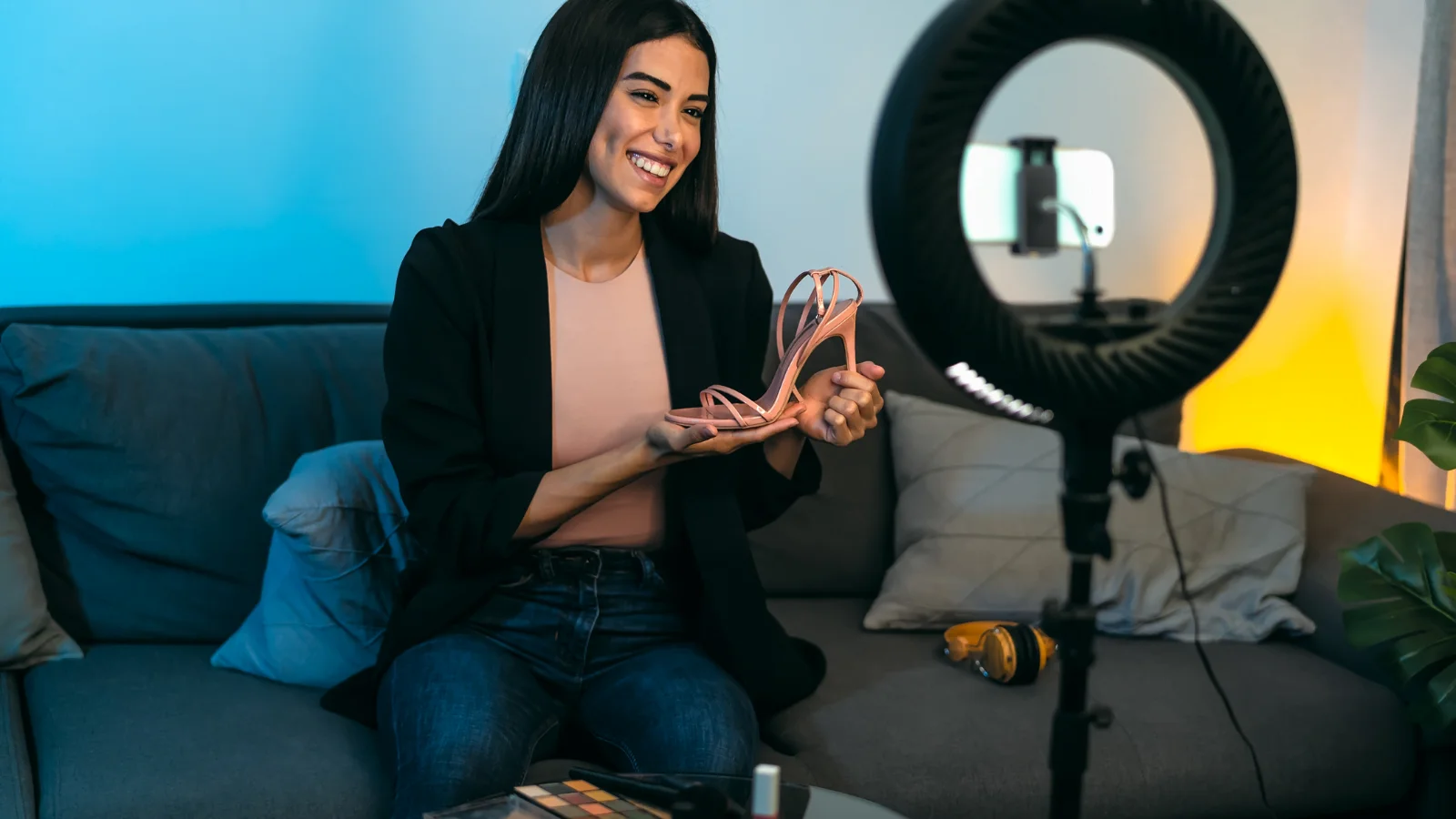 Influencer promoting a fashion brand