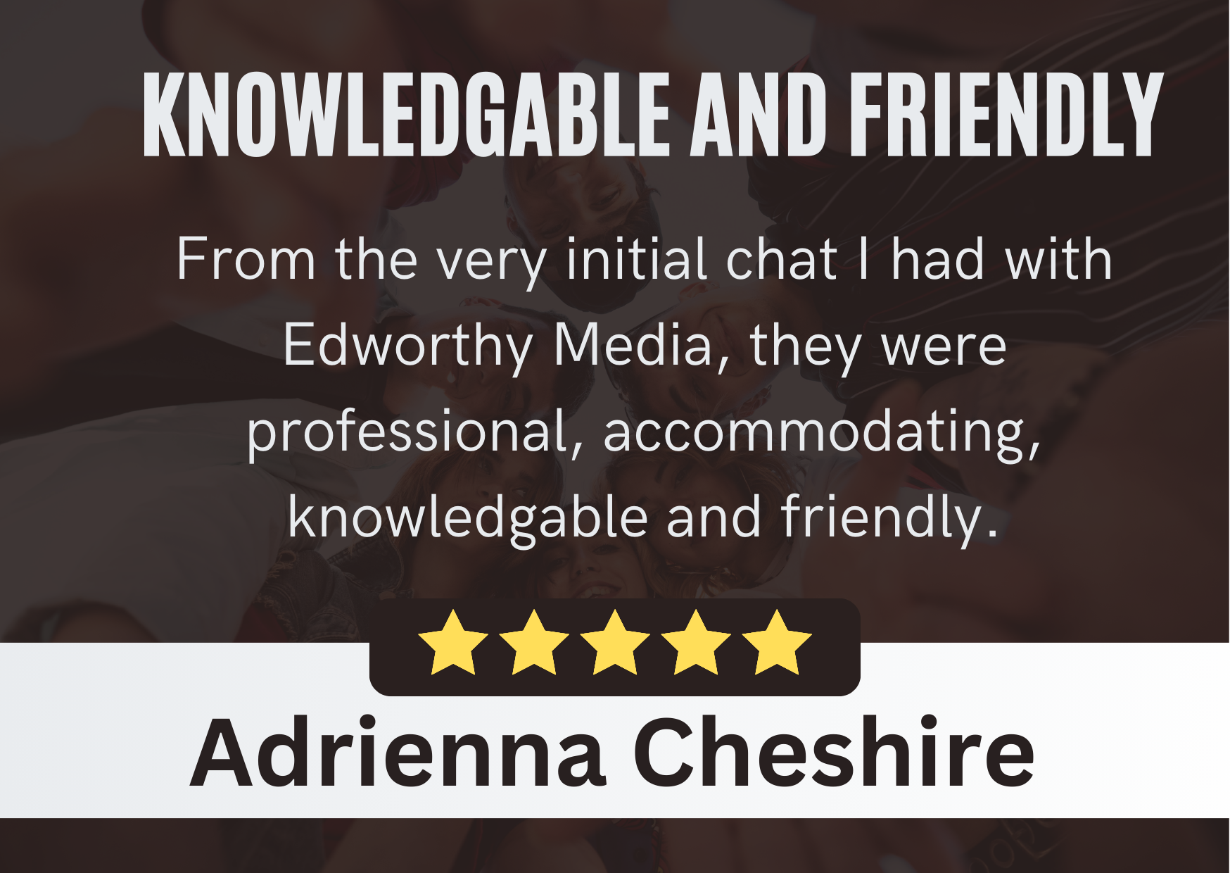 Adrienna Cheshire - Edworthy Media Review | Website Design & SEO Services. Review content: 