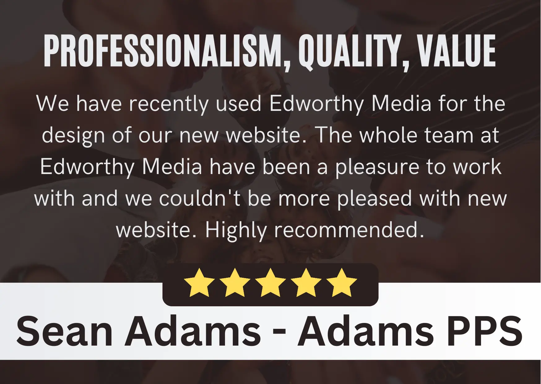 Sean Adams - Edworthy Media Review | Website Design Exeter. Review Content: 