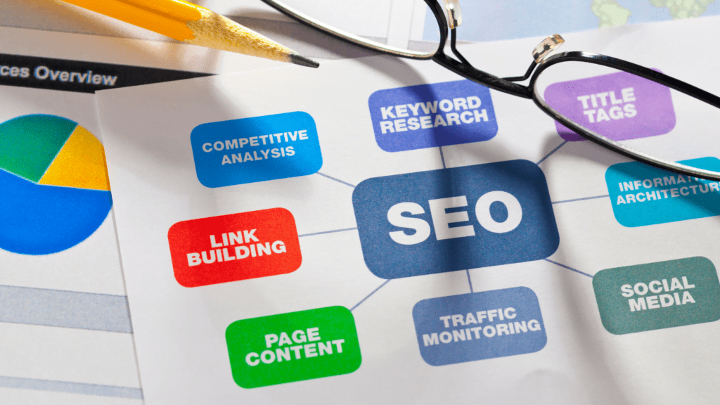 Image showing the components of an SEO campaign