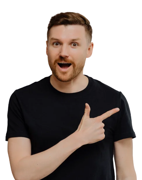 image of a man pointing