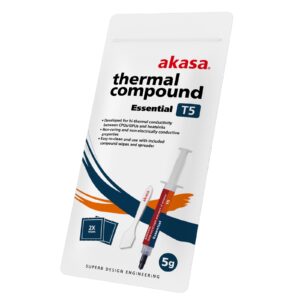 AKASA AK-T505-5G Thermal Paste, 5g, Low Resistance, Non-Curing, Includes Spreader & Cleaning Wipes